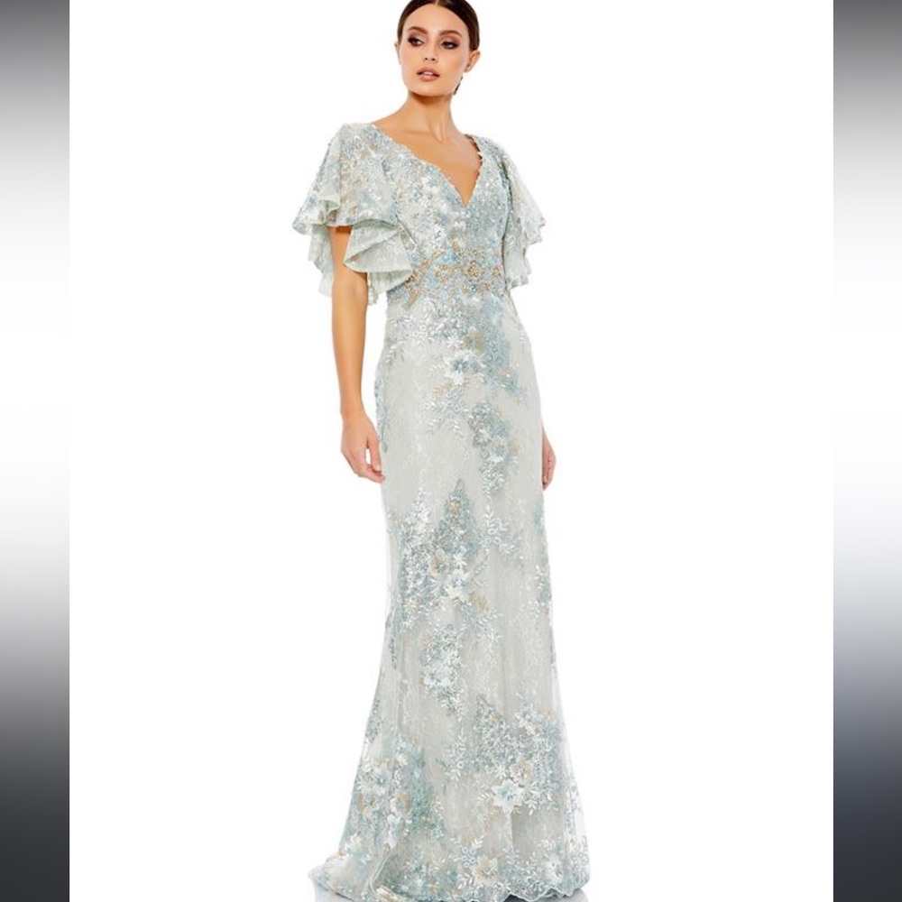 MAC DUGGAL STYLE 67842 COLOR: SEAFOAM NWT long dress size 14